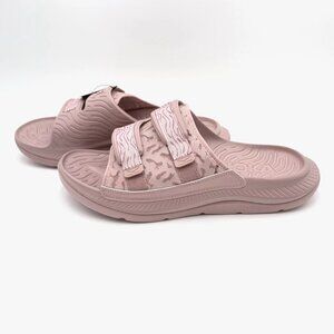 NEW Hoka One One Ora Luxe Recovery Slide Sandals Men's Pale Mauve / Wistful